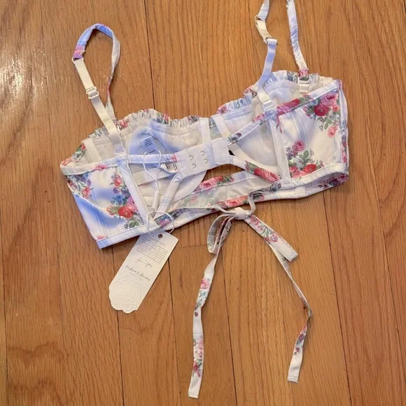 FOR LOVE & LEMONS Floral Tie Bra - Women’s Size X-Small - New With Tags